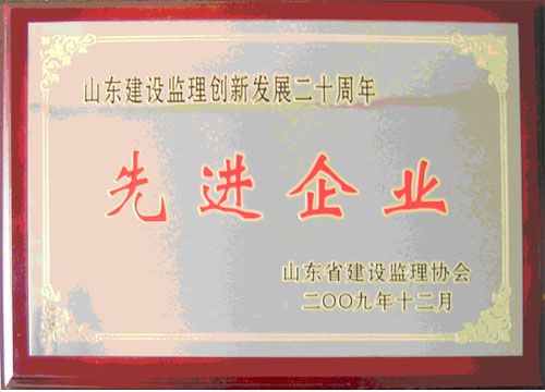 点击查看详细信息<br>标题：山东建设监理创新发展二十周年先进企业 阅读次数：5607